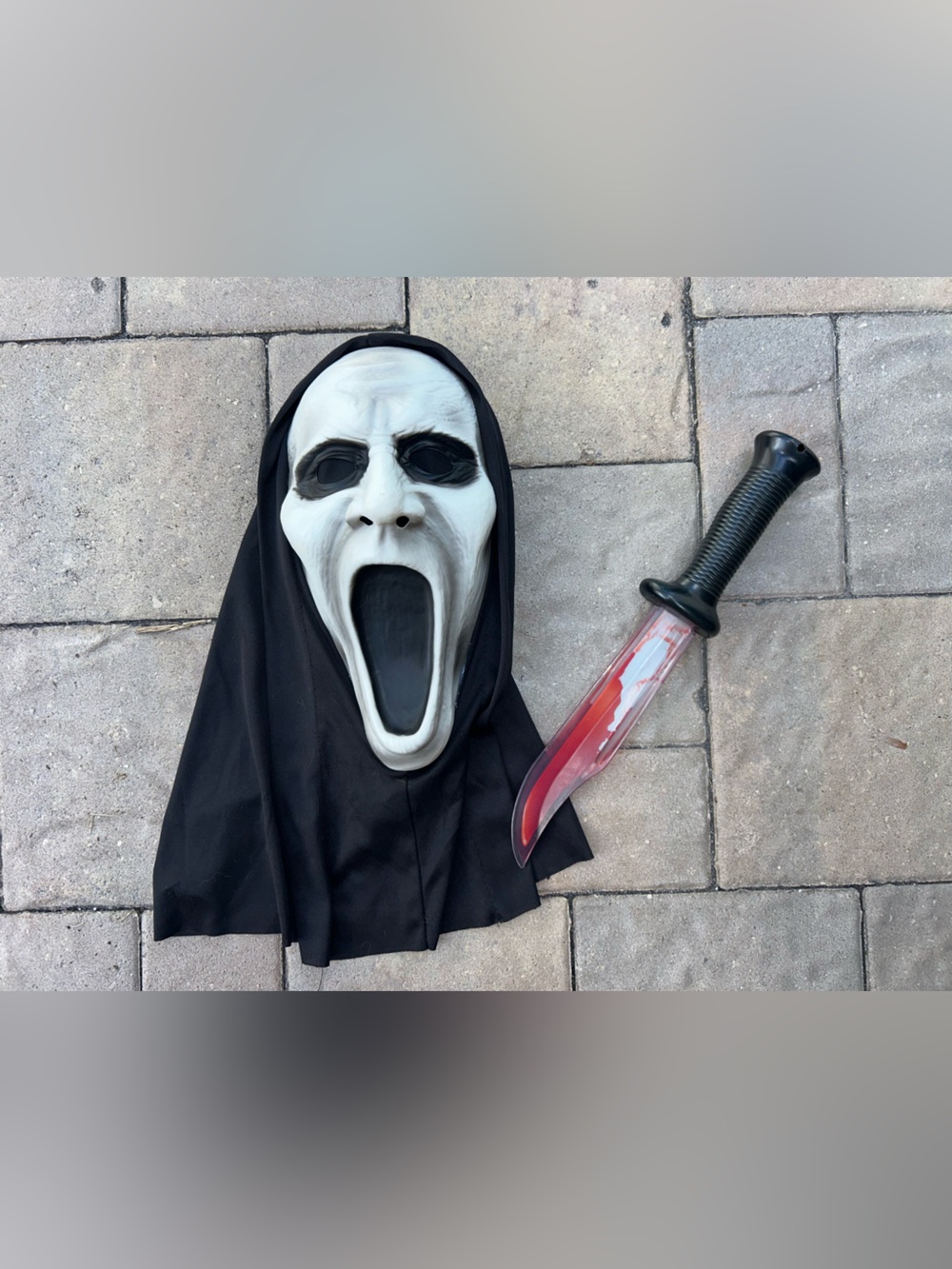Halloween Ghost Face Costume Mask and Prop Knife